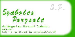 szabolcs porzsolt business card